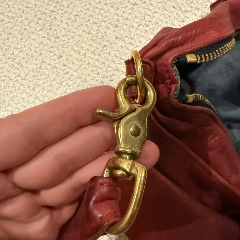 Clare V Deep Red Leather Messenger Bag - Picture 9 of 9